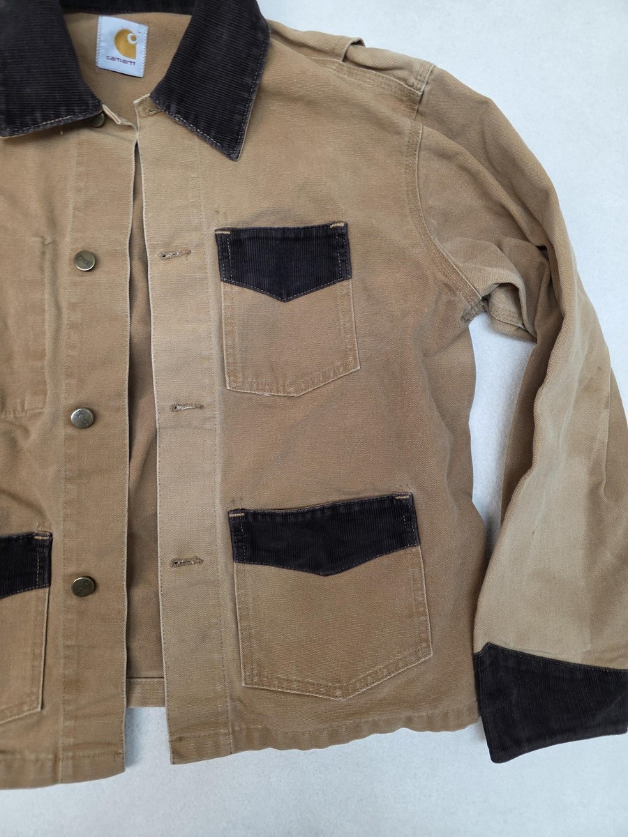 Vintage 80s Carhartt Unlined Brown Canvas Chore Brush Coat Jacket