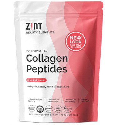 Zint Collagen Peptides Powder 32oz Type I & III Grass-Fed Unflavored