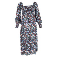 Rixo Marie Printed Midi Dress In  Viscose Women Multicolor Uk Size 10