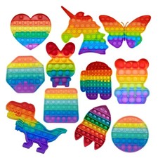 Push Pop Bubble Fidget Sensory Toy Stress Relief Toys Pack for Kids Adults Rainb