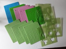 EUC Fiskars 9 Texture Embossing Plates 4 Stencils Spring Summer Fall Winter More