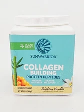 Sunwarrior Collagen Protein Powder Biotin Tahitian Vanilla Flavor 1.1 lb BB4/27
