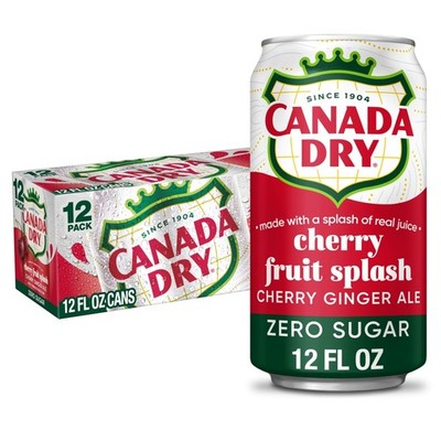 Canada Dry Fruit Splash Zero Sugar Cherry Ginger Ale 12 fl oz 12 Pack