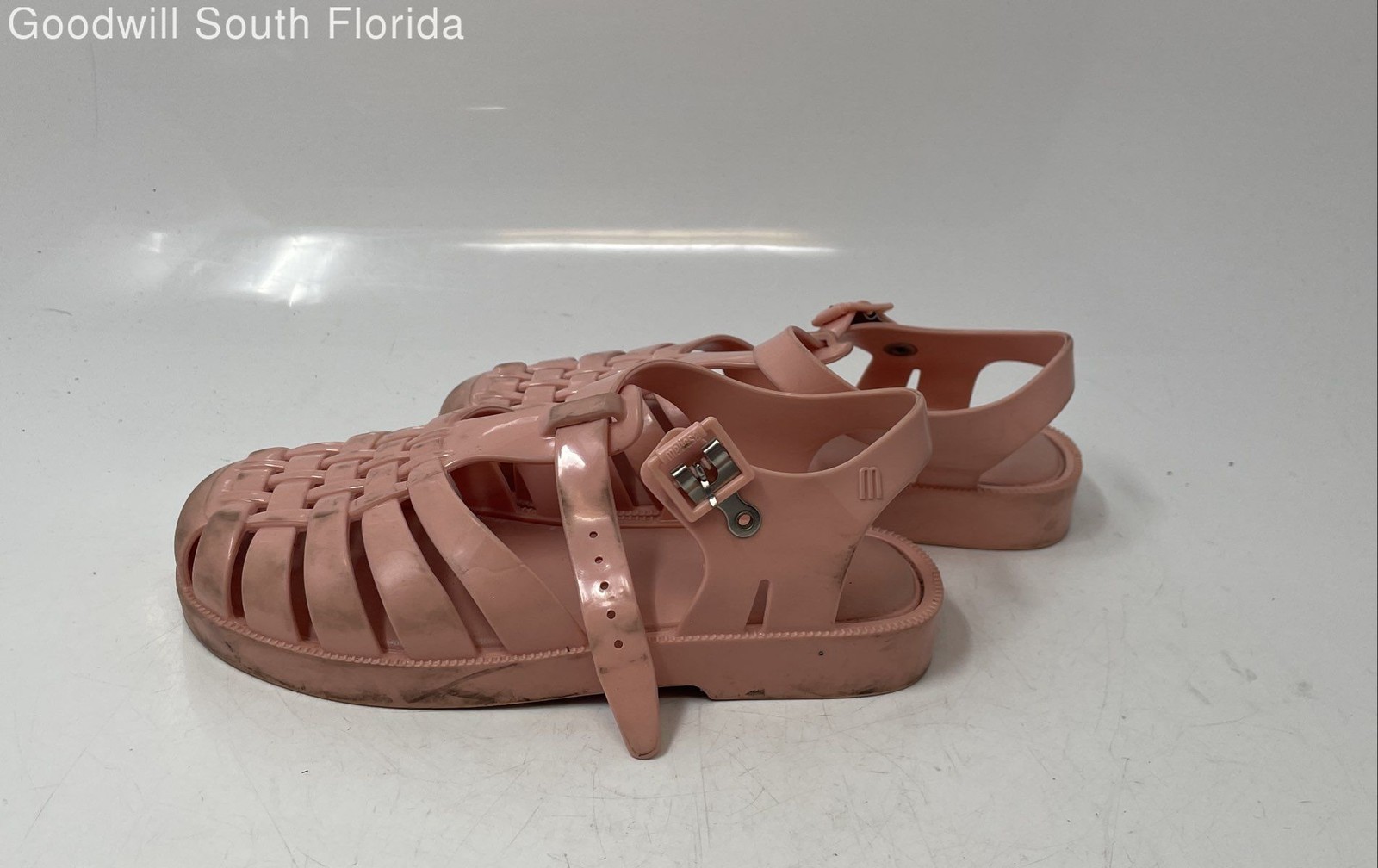Mini Melissa Girls Possession Pink Round Toe Fisherman Sandals Size 12