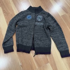 Bebe Kids Gray Knit Cardigan Zip Front Sweater Size 120 Japan US 6Y B013