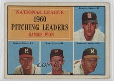 1961 Topps League Leaders Vern Law Ernie Broglio Warren Spahn Lew Burdette 1n1c