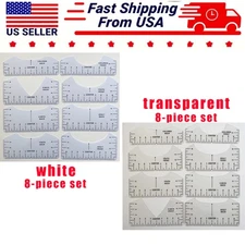 8Pcs T-Shirt Collar Calibration Tools Sewing Alignment Rulers Measuring Guides