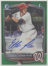 2025 Bowman Draft Sapphire Ethan Petry Chrome Green Auto /99 Nationals