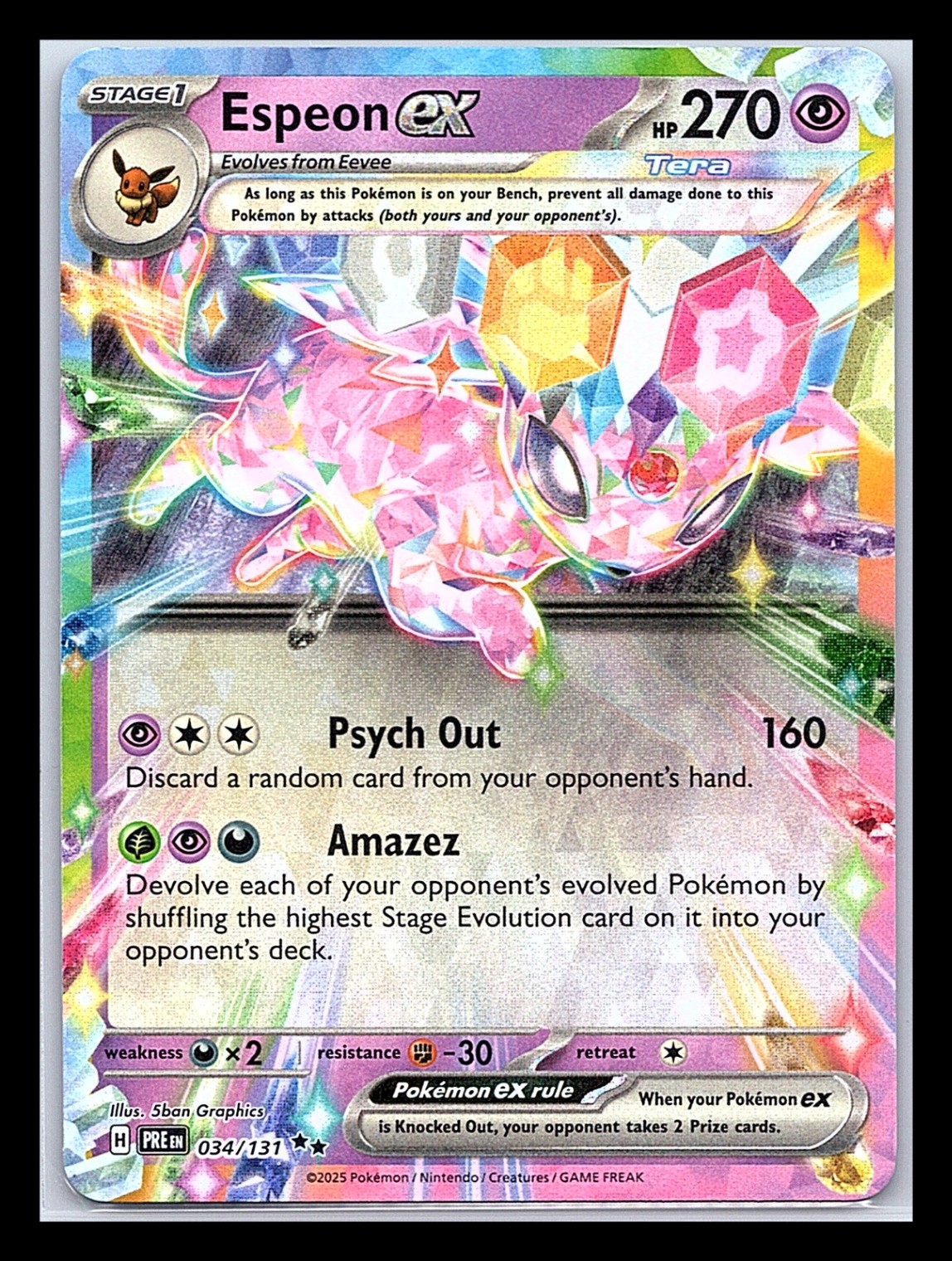 Espeon ex Double Rare SV: Prismatic Evolutions 034/131 NM