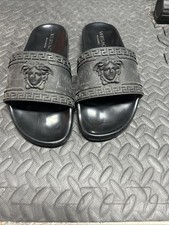 Versace Medusa Head Men's Size 42 Black Pool Slide Gomma Slip-On Slide Sandals