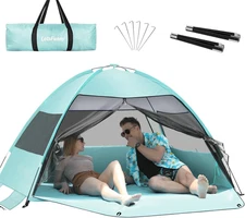 Large Easy Setup Beach Tent,Anti-Uv Beach Shade Beach Canopy Tent Sun Shade with