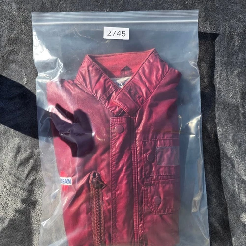 Vintage 80s Nissan Racing Jacket Mens Large Maroon Nylon Windbreaker Pit Coat image 21