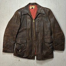 True Vintage 1950s Hercules Outerwear By Sears Western Brown Leather Jacket