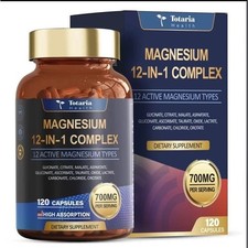 Totaria 12-in-1 Magnesium Complex 700mg - Supplement with Glycinate Citrate NEW