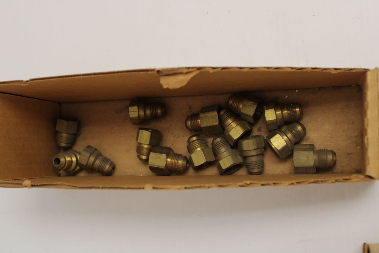 Vintage Brass Flare Pipe Adapter Fittings Bulk Lot NOS