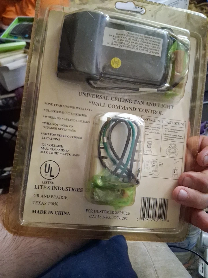 Universal In-Wall Ceiling Fan Remote Control Hampton Bay Harbor Breeze Litex - Image 3 of 3