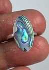 Vintage sterling silver abalone shell ring