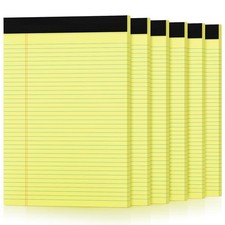 6 Pack Yellow Legal Pads 8.5 x 11 College Ruled Lined Writing Note Pads 8.5 x 11