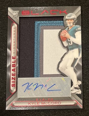 2025 Panini - Black Sizeable Signatures Kyle McCord /20 Rookie # Patch Auto