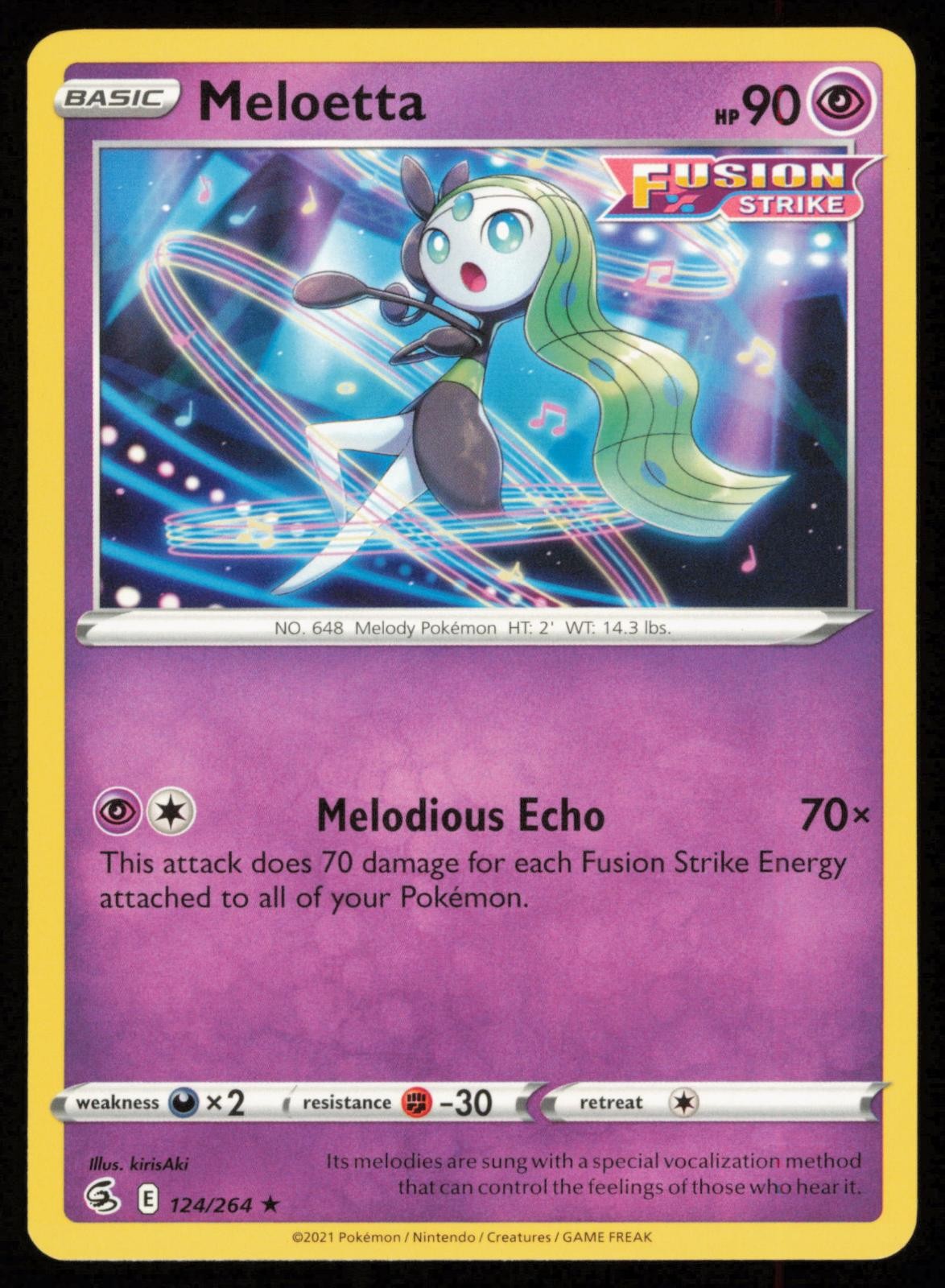 Meloetta 124/264 Rare Pokemon Fusion Strike FST NM