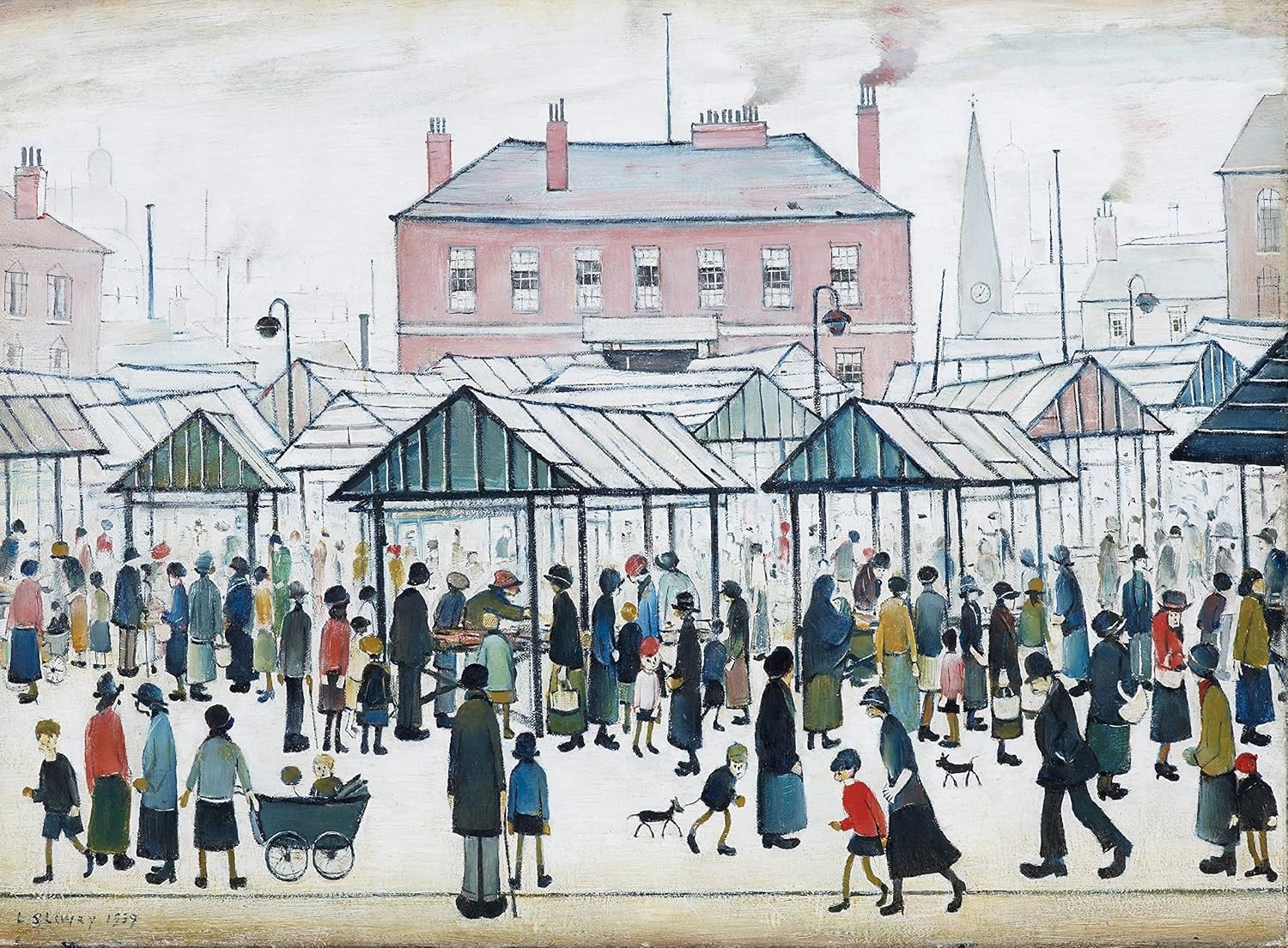 PRE-LOVED: Ravensburger LS Lowry Market Scene, Northern Town 500 piece jigsaw