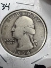 1934 VG Washington Quarter Actual Coin Great Addition To Your Collection