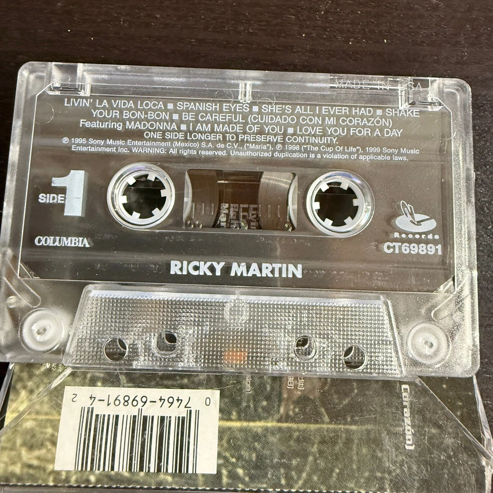 Ricky Martin Self Titled Cassette Tape Album 1999 Columbia Records Foto 4 de 4