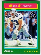 Mark Stepnoski, 1992 Score, #317, Dallas Cowboys,