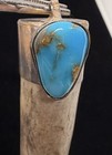 Wicked Old Pawn Sterling Turquoise Native American Deer Antler Tip Pendant — photo 8
