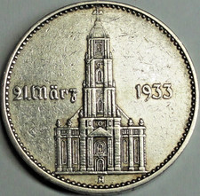 3. Reich 2 Reichsmark 1934 A Silber Garnisonskirche vz/ xf mit Kapsel