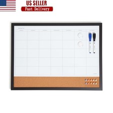 Magnetic Dry Erase Calendar Combo Board W/ Cork Strip Home Office Organization