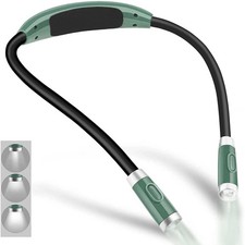 Rechargeable 4 LED Neck Reading Light Adjustable Brightness  Bendable Arms