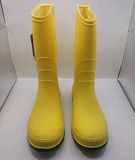 KAMIK Stomp Rain Boots Youth Size 4 Yellow Pull On Rubber Waterproof
