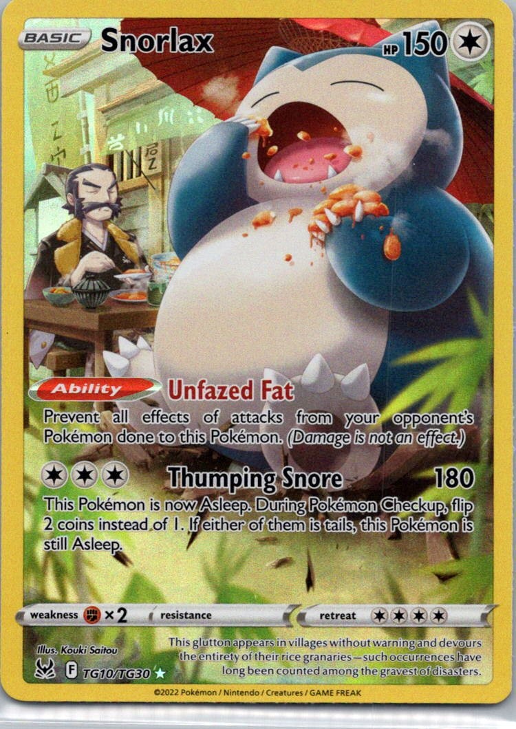 Pokemon TCG Snorlax TG10 Lost Origin Holo NM