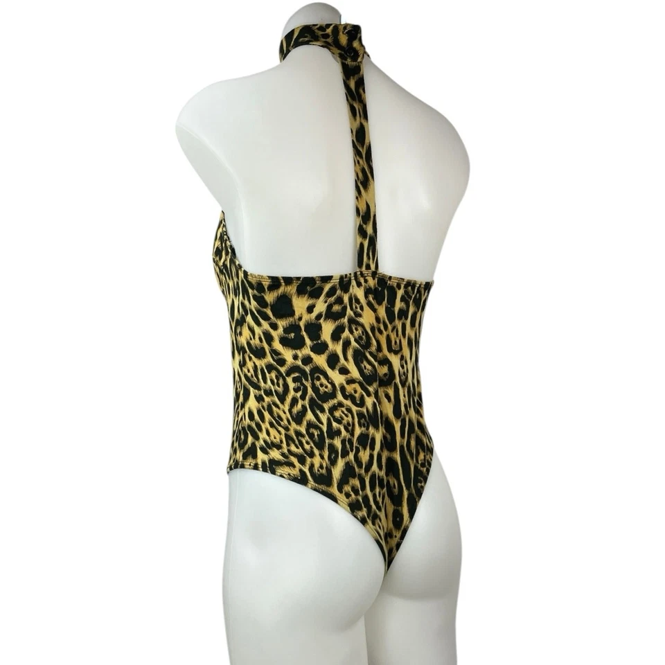 Top Gargantilla Top Urban Outfitters Motel Multicolor Leopardo Animal Sin Tirantes M Foto 2 de 4
