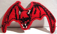 Red Demonic Bat Rock Concert Band Patch Old Stock