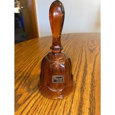 Vintage Imperial Handcrafted Lenox Amber Brown Glass Williamsburg Bell
