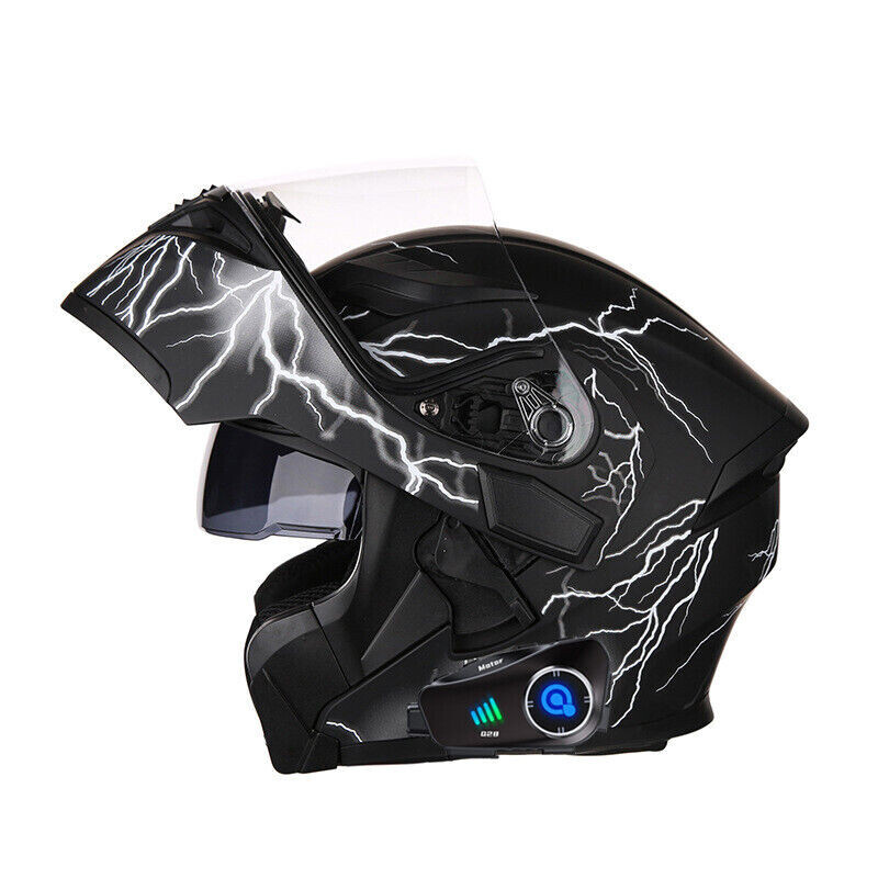 full face motorcycle helmet with earphones Bluetooth Modular Dual Visor Flip Up Helmet DOT Approved Street Bike Helmet Built-in Dual Speaker Microphone for Adult Men and Women M-XXL(A,M=(57-58CM)) : Automotive in combination with the rear air outlet K7 Full Face Helmet -
