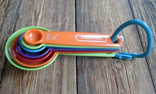 Farberware Nesting Measuring Spoons Set of 7 Kitchen Multicolor Durable Plastic - Picture 4 of 4