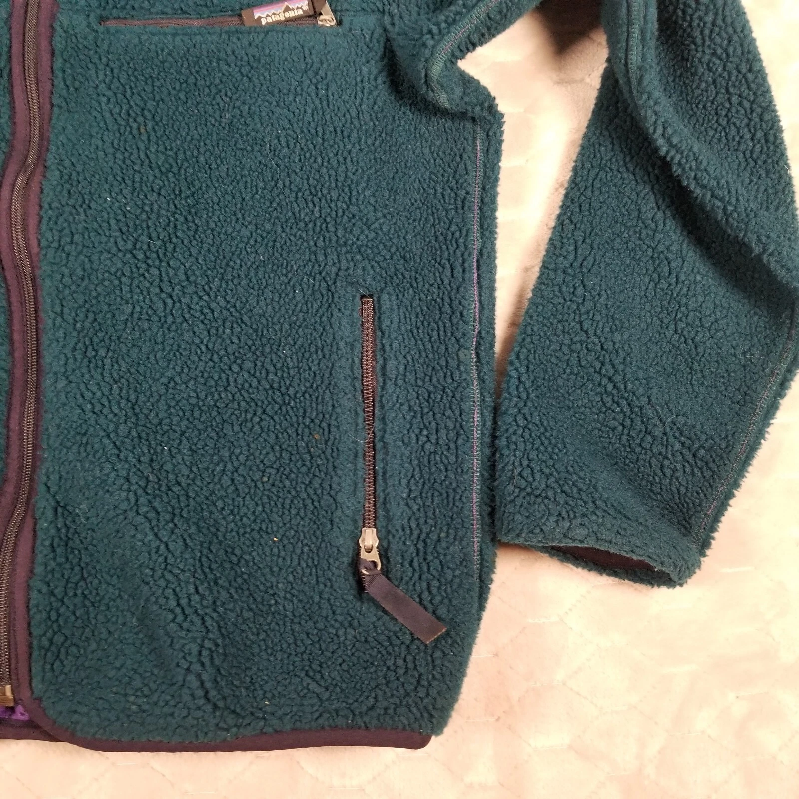 patagonia deep pile fleece full zip usa made 2000 jacket