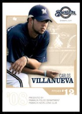 2008 Milwaukee Brewers Police #NNO Carlos Villanueva Milwaukee Brewers