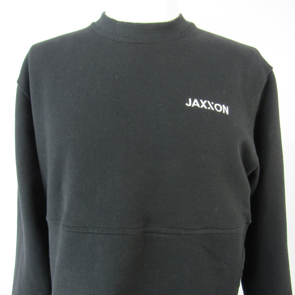 Jaxxon Black Crew Neck Casual Pullover Large With Front