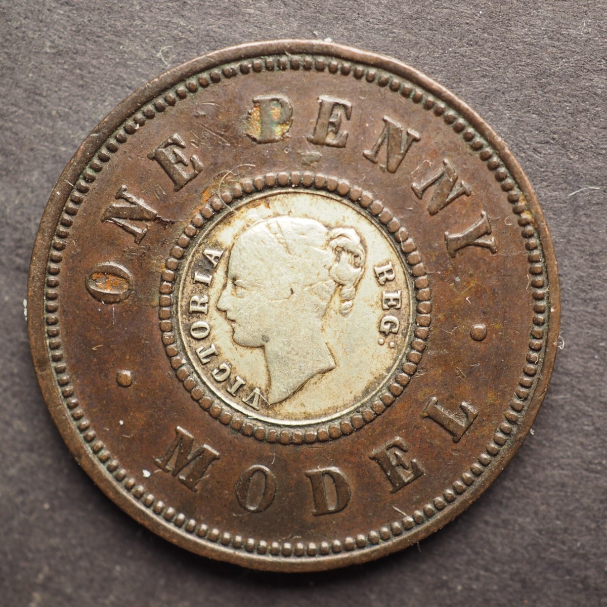1844) Great Britain Victoria One Penny Model - FREE SHIPPING 1844) Great Britain Victoria One Penny Model - FREE SHIPPING
