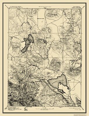 Topographical Map - Honey Lake California Sheet - USGS 1893 - 23 x 30.19