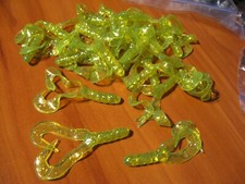 25 Double Curl Tail Swim'n Grubs / 3" Soft Fishing Baits Chartreuse Green & Gold