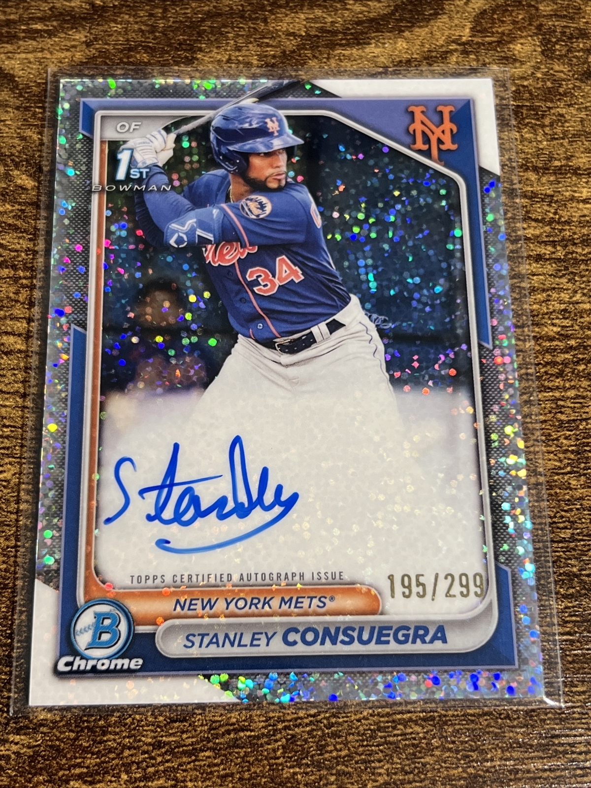 2024 Bowman Chrome Stanley Consuegra Speckle 1st Auto /299 #CPA-SC Mets