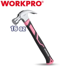 WORKPRO16 oz Fiberglass Handle Claw Hammer Forged Hardened Steel Head Hammer NEW