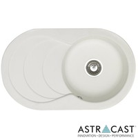 Astracast Cascade 1.0 Bowl Asterite Granite White Kitchen Sink & Waste Astracast Cascade 1.0 Bowl Asterite Granite White Kitchen Sink & Waste
