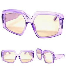 OVERSIZE EXAGGERATED VINTAGE RETRO Style SUNGLASSES Large Big Funky Purple Frame