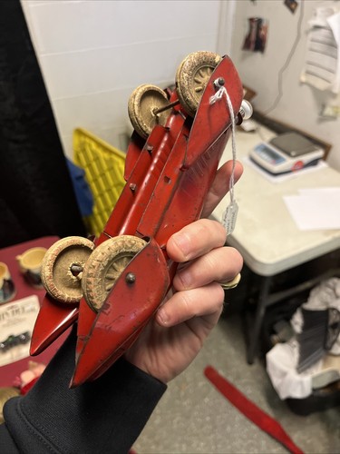 1930’s Wyandotte Pressed Steel Red Streamlined Boat Tail Racer Car 8.5” US~ RARE - Picture 24 of 24